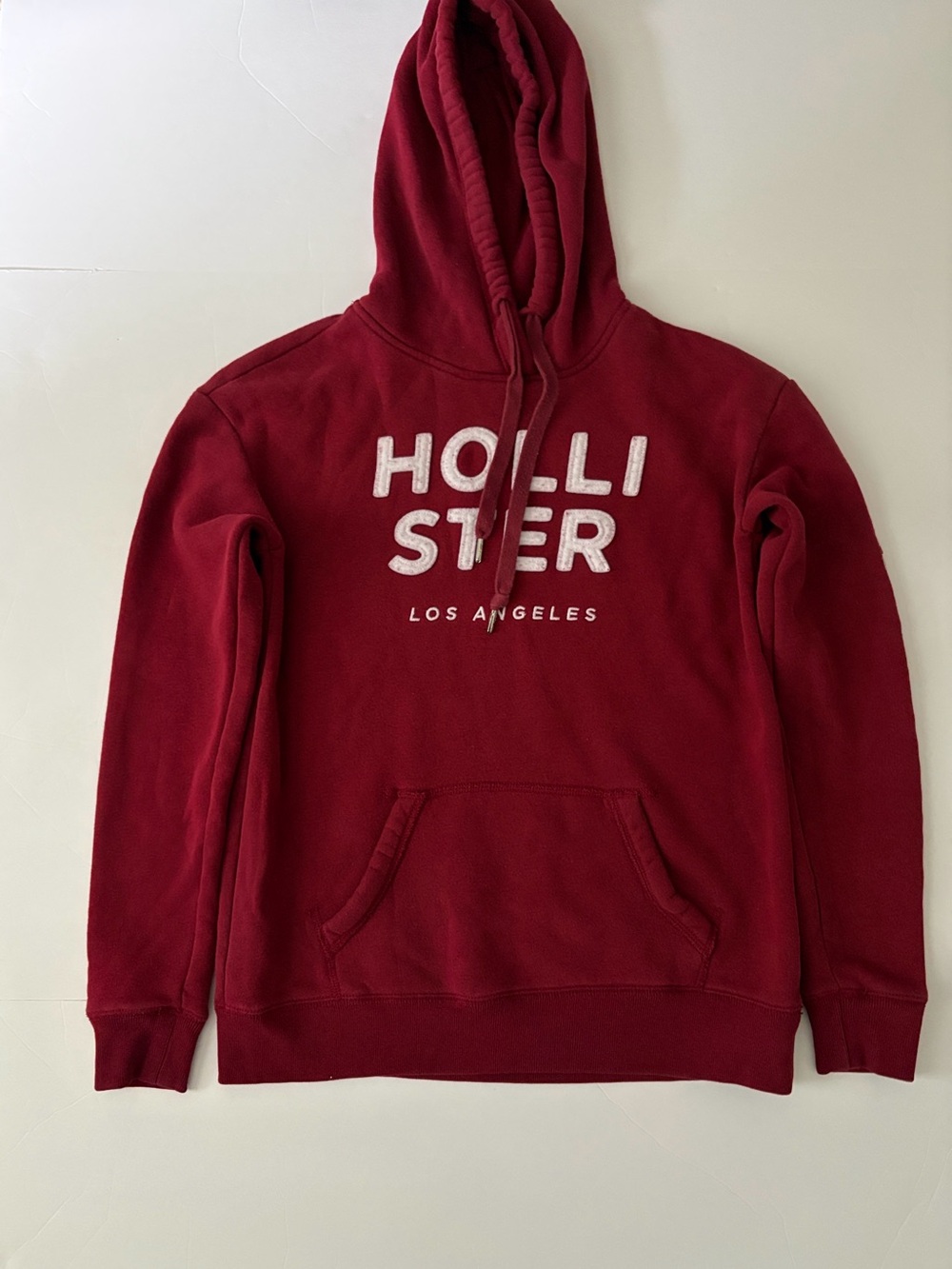 Hollister women’s  Burgundy Hooded Sweatshirt with White Logo